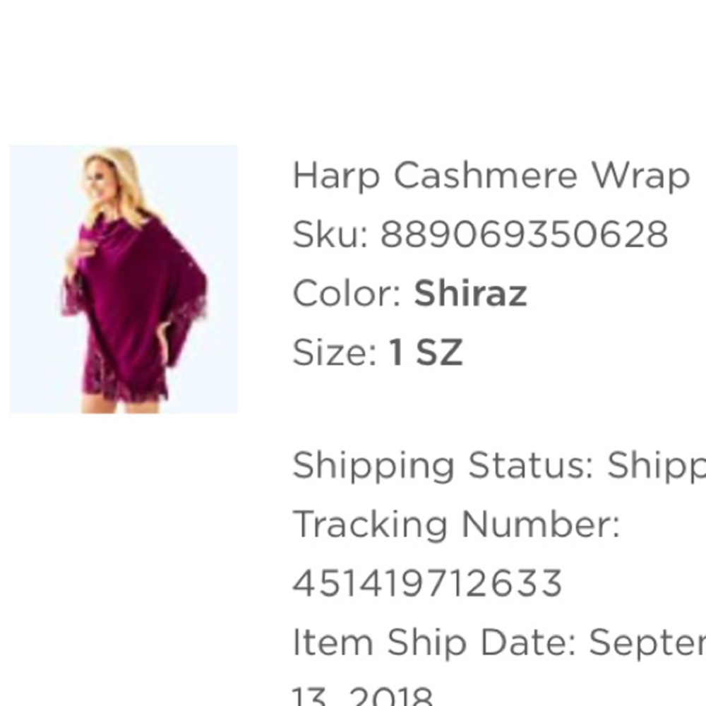 Lilly Pulitzer cashmere wrap in Shiraz